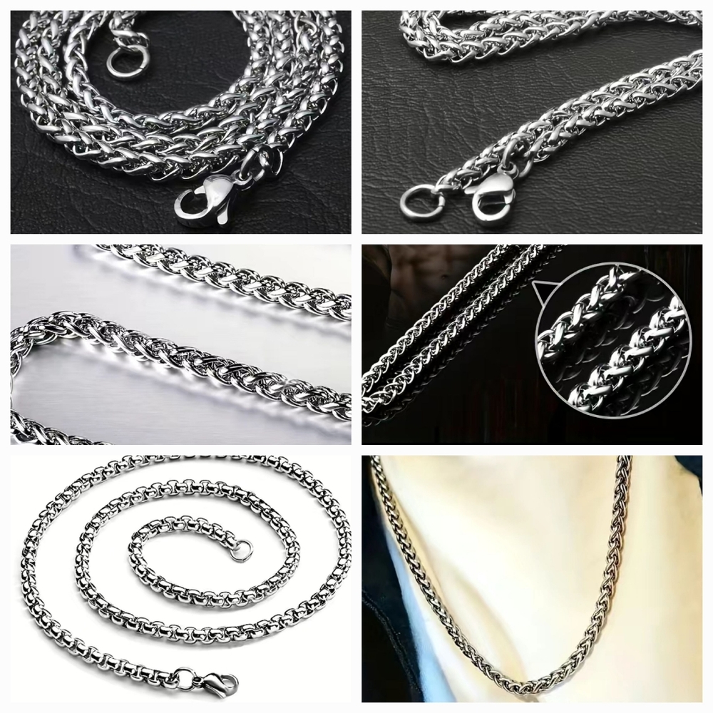Men's Titanium Steel never fade thick French twist chain! 18" 🎁😍